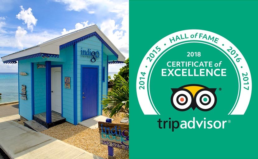 INDIGO DIVERS EARNS 2018 TRIPADVISOR CERTIFICATE OF EXCELLENCE “HALL OF FAME” RECOGNITION